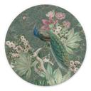 Billede af påfugl i tropisk have på mosaik - Bloomery Decor - Alu-Dibond Round