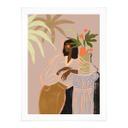 Póster - Arty Guava - Mujer bajo palmeras tropicales