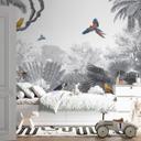 Kikki Belle - Fotomural de aves tropicales en blanco y negro