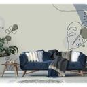 Livingwalls papier peint photo ARTist Drawn Leaves avec illustrations bleu, crème, gris