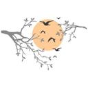 Sticker mural Oiseaux au soleil entre les branches
