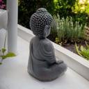 Meditative Deko Buddha Statue sitzend Bronze-Optik - 19x31 cm