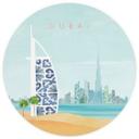 Fotobehang Dubai Strand - Burj Al Arab - Rivers - Rond - vliesbehang/zelfklevend vliesbehang