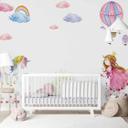 UnicorPrincess hvid pink tapet til børneværelset - non-woven tapet Designwalls 2 - 2,55 x 3,5 m