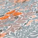 Papel pintado motivo floral naranja gris - papel pintado con flores y hojas