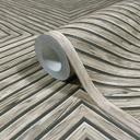 Papel pintado no tejido madera, aspecto madera geométrico, casa de campo mate en gris