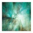 Póster de tela Abstracto turquesa en luz y textura - Schmucker - Cuadrado