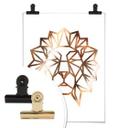 Plakat - Origami Løvehoved - Kobbereffekt