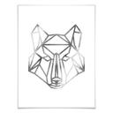 Plakat - Origami ulv - Sølveffekt
