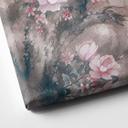 Lienzo pavo real noble con flores - Haase