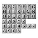 Aluminio Dibond efecto plata - Letra piedras - Shabby