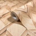 Ikke-vævet tapet i beige, brun rombe-illusion 3D-look moderne 