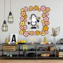Muursticker Een schaap met bloemen - Sheepworld