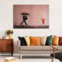 Geborsteld Alu-Dibond met goud-, zilver- & kopereffect - Coloured Rain - Banksy