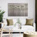 Glasschilderijen Lotusbloemen met zwaan in water in grijs - Ms Tiff