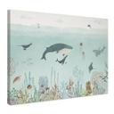 Lienzo Aventura submarina con animales marinos - Azul - Oliver Robins