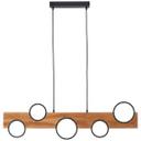 Pendelleuchte Elena, 100 x 6 cm, max. Höhe: 150 cm, Holz LED-Pendelleuchte, dimmbar, braun