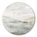 Glasschilderijen Mistig berglandschap aquarel - Ms Tiff - Rond