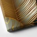Lienzo abstracto hojas de palmera color oro - Cuadrado