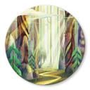 Glasbillede - Fortryllet skov i lyset - DigitalArtsi - Round