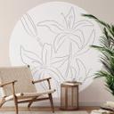 Fototapet - Rundt 1X Studio - Line Art Floral - vliesetapet/selvklæbende non-woven tapet