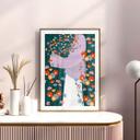 Póster de mujer en un colorido jardín de flores - Müller