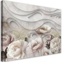 Canvasbillede, Beige blomster i blomst 3D