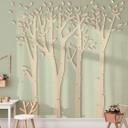 Decoración en madera hojas abedul bosque - juego de extensión - álamo