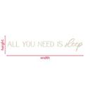 dormitorio con letras de madera en 3D - All you need is sleep - Álamo