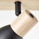 Spotbalken Emil, schwarz/braun, 16,5 x 47,5 cm, Holz Innenleuchte
