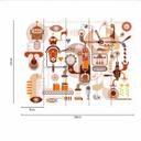 Retro Robot tapet i hvid beige - non-woven tapet Designwalls 2 - 2,55 x 3,5 m