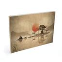 Cuadro de madera Templo japonés al amanecer - Roze
