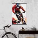 Tekstil plakat Dynamisk mountainbiker - Jaszke