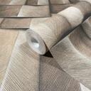 Non-woven tapet med træmotiv geometrisk beige, brun 3D-look