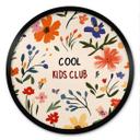 Plakat til børn - Cool Kids Club Farverige blomster - Treechild - Rund