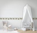 Tapet, non-woven Kids Walls hvid, grøn, brun