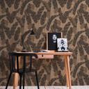 Papel pintado Hoja beige claro brillante negro - papel pintado motivo floral plantas