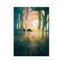 Póster Bosque mágico al atardecer - SpaceFrog Designs