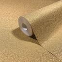 Papel pintado no tejido textura escayola liso moderno brillante en dorado 
