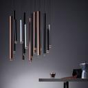 Pendelleuchte Eddy, braun, 180 x 55,3 cm, Metall Pendellampe, dimmbar