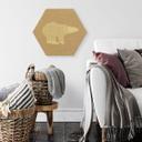 Hexagon - Alu-Dibond goud effect - Ijsberen