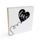 Billede af træ til at sætte op - Kærlighedsballon - 15x15 cm