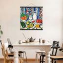 Tekstil plakat Frugt og grøntsager på køkkenbordet - Inspireret af Matisse - Zamart