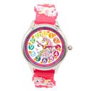 Kinder Armbanduhr - Lernuhr analog aus Silikon - Einhorn pink
