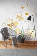 blomstertapet grå gul - non-woven tapet Floral Livingwalls - mat og glat