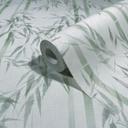 Papel pintado no tejido de hojas de bambú verde naturaleza floral 