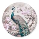 Glasbillede - Påfugl med blomster - Haase