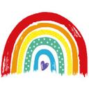 Muursticker Regenboog met Hartjes