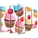 5 stykke lærredsprint Candy Cupcakes