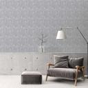 Moderno papel pintado no tejido con motivo de hojas en gris pizarra - elegante decoración de pared